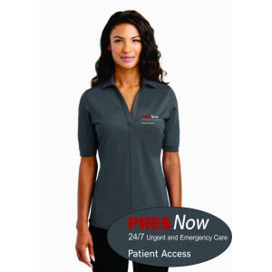 PRES Now Patient Access Ladies Grey Metro Polo