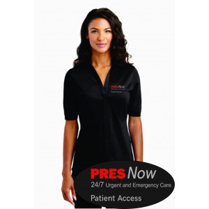 PRES Now Patient Access Ladies Black Metro Polo